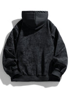 Jacke Herren schwarz mit Kapuze und praktischen Taschen - 2 - Atelier-Zofia