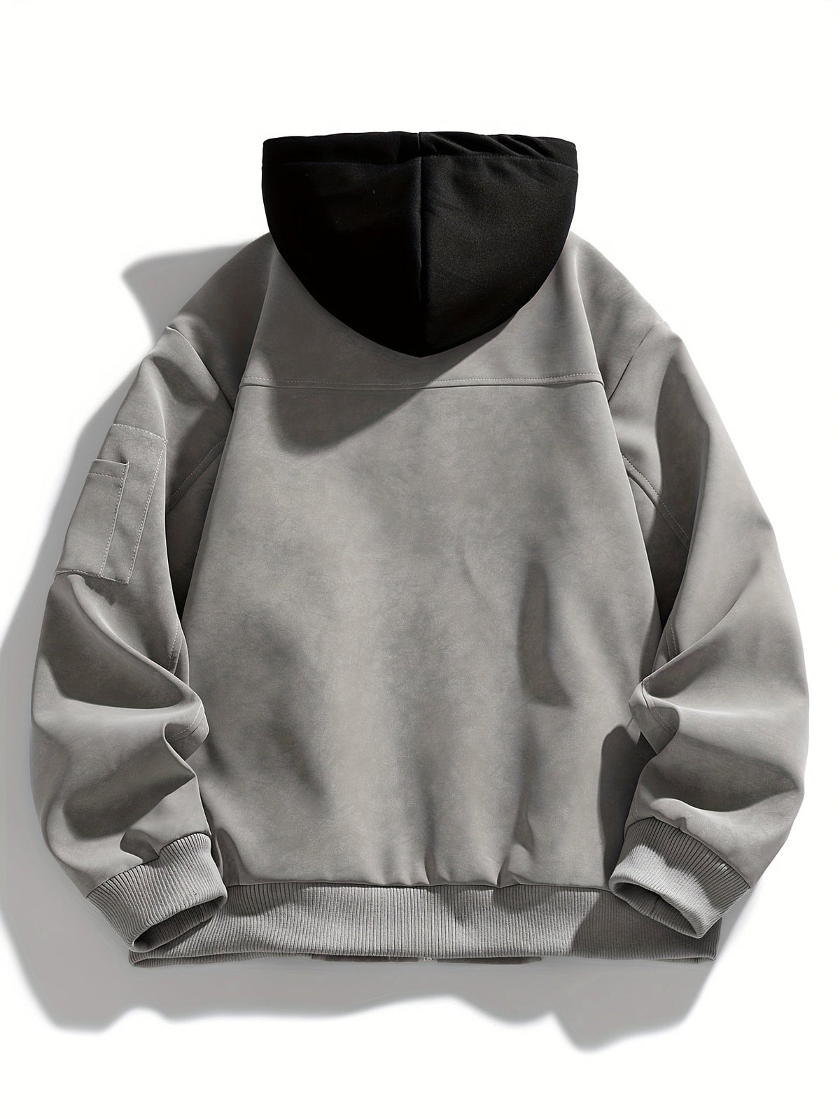 Jacke Herren schwarz mit Kapuze und praktischen Taschen - 9 - Atelier-Zofia