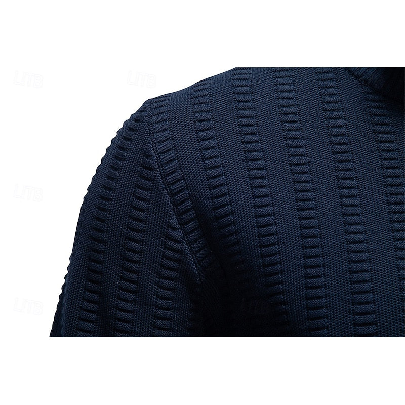 Pullover Herren olivgrün mit Stehkragen und Reißverschluss - 14 - Atelier-Zofia