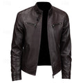Lederjacke Herren schwarz tailliert mit Stehkragen und Reißverschlüssen - 1 - Atelier-Zofia