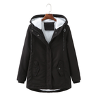 Damen Winterjacke olivgrün mit Kapuze und seitlichen Taschen - 4 - Atelier-Zofia