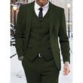 Anzug Herren grün tailliert mit Weste und langem Blazer - 1 - Atelier-Zofia