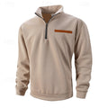 Pullover Herren beige mit Stehkragen und Reißverschluss - 1 - Atelier-Zofia