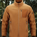 Jacke Herren braun tailliert mit Stehkragen und praktischen Taschen - 1 - Atelier-Zofia