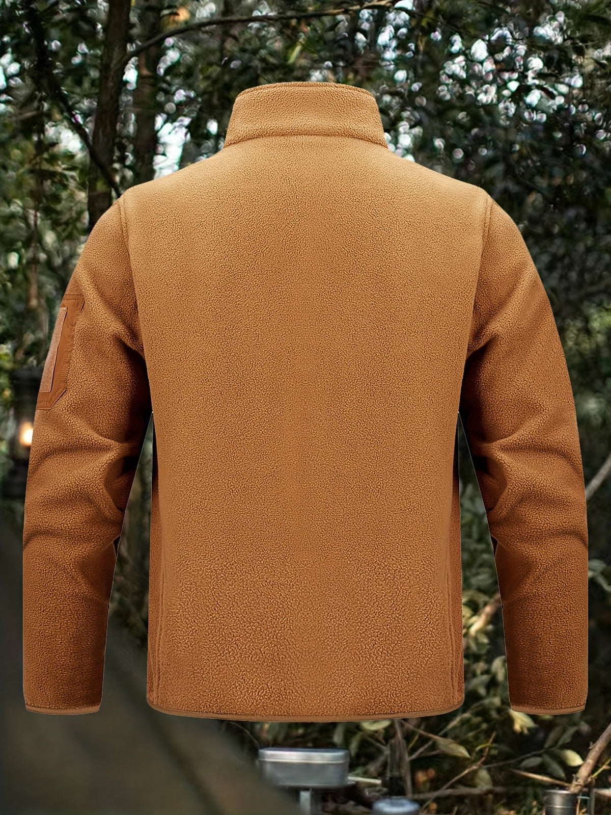 Jacke Herren braun tailliert mit Stehkragen und praktischen Taschen - 5 - Atelier-Zofia