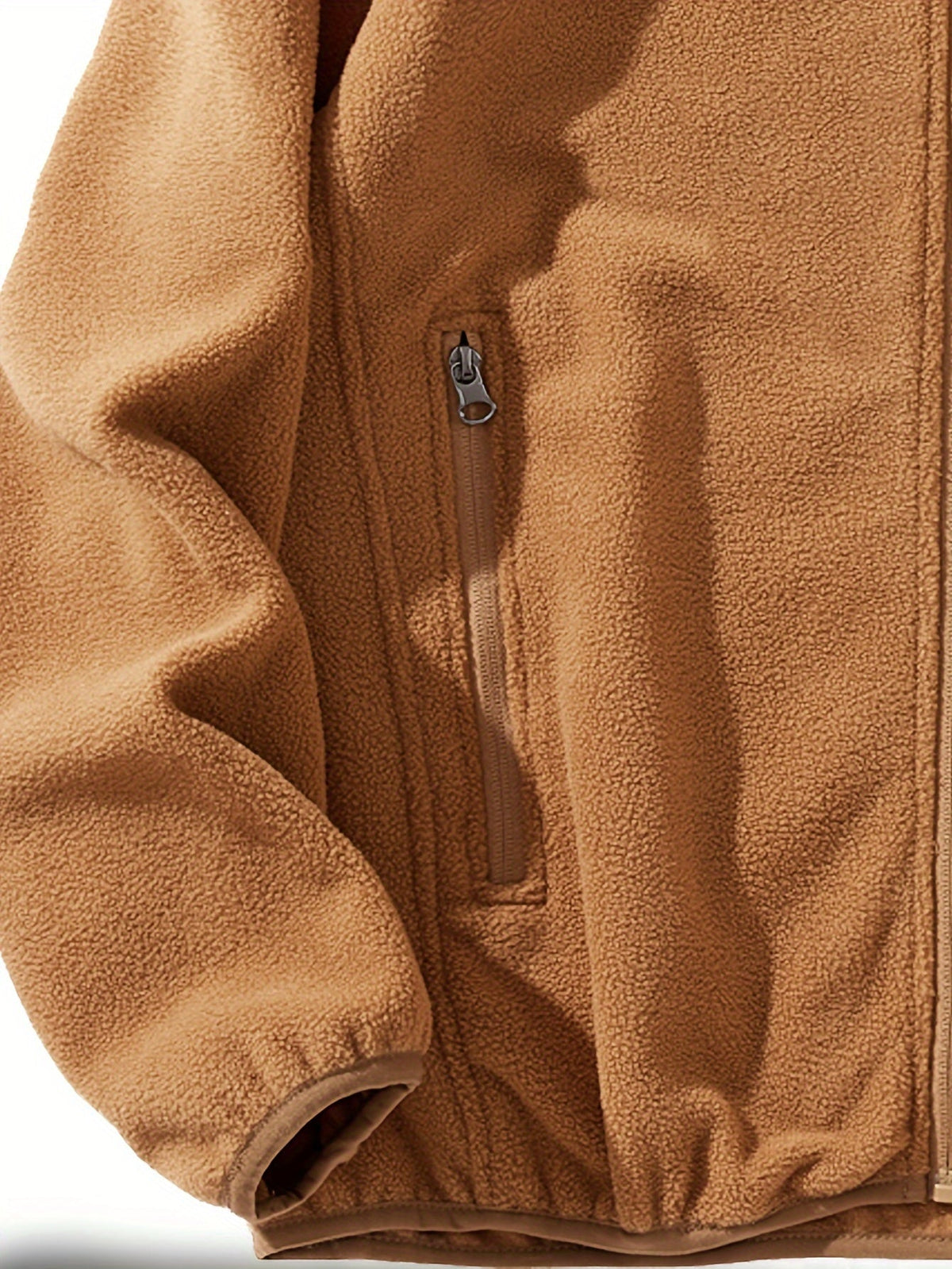 Jacke Herren braun tailliert mit Stehkragen und praktischen Taschen - 8 - Atelier-Zofia