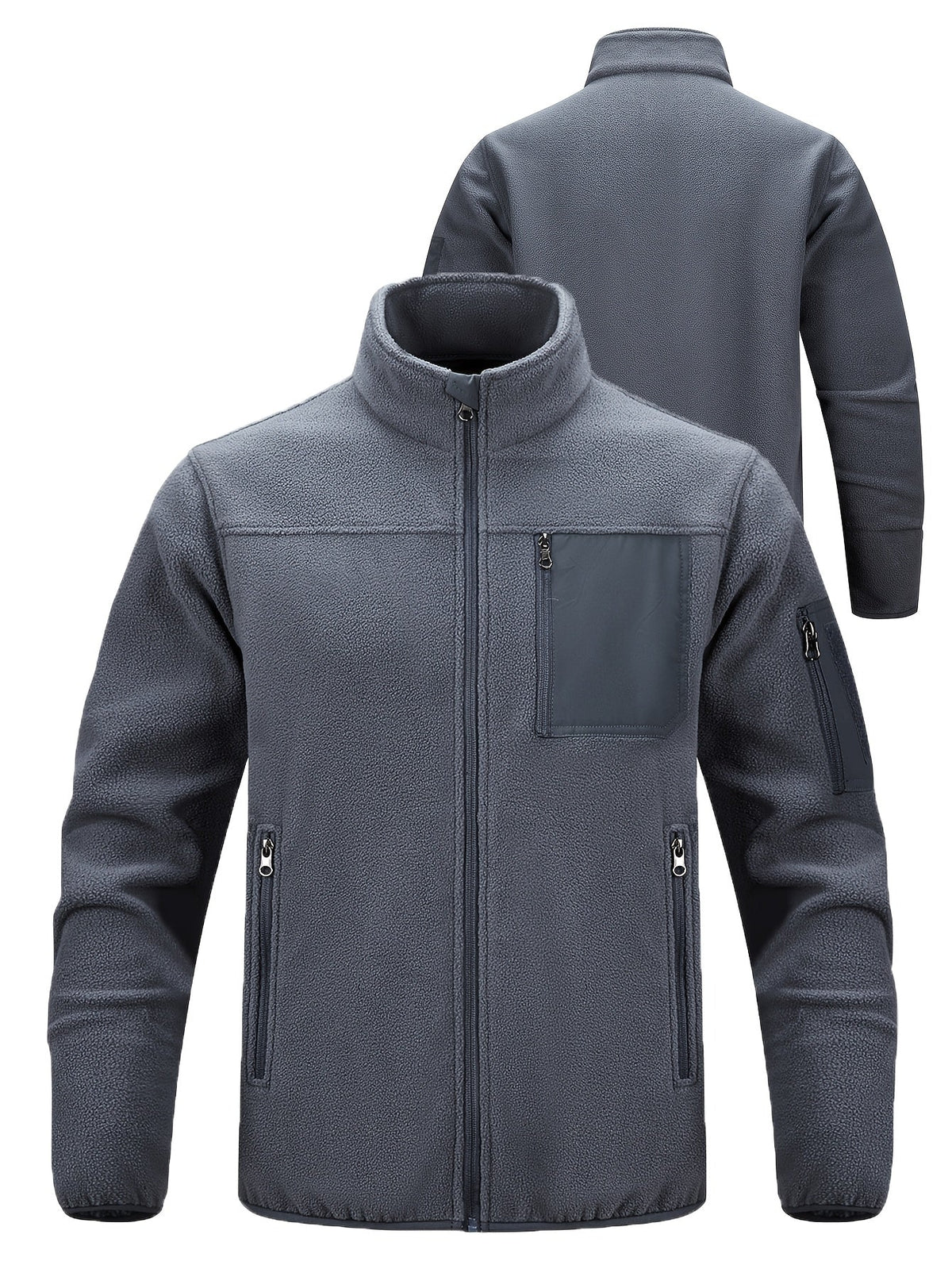 Jacke Herren braun tailliert mit Stehkragen und praktischen Taschen - 21 - Atelier-Zofia