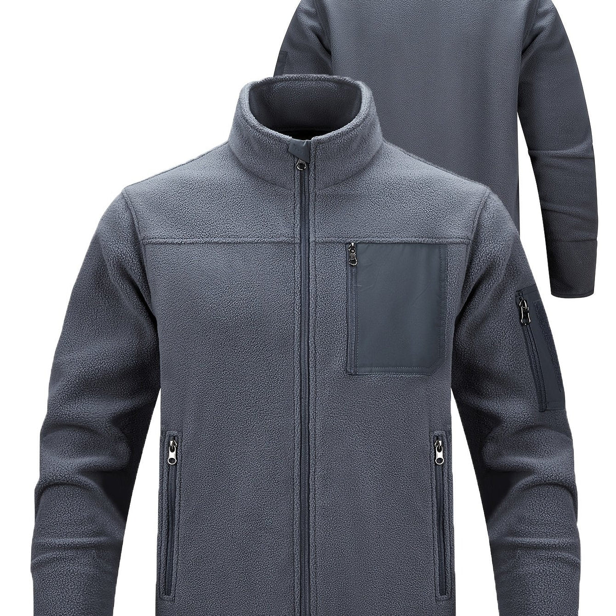 Jacke Herren braun tailliert mit Stehkragen und praktischen Taschen - 22 - Atelier-Zofia