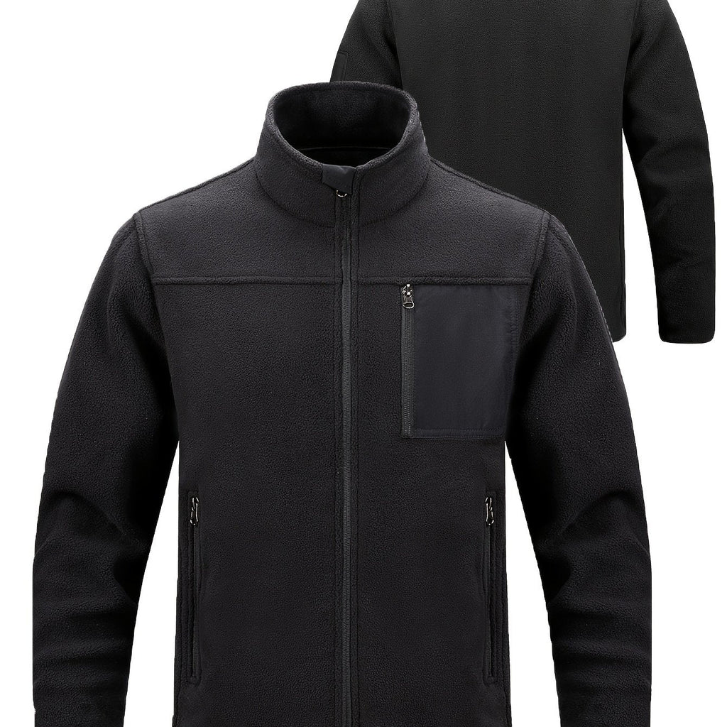 Jacke Herren braun tailliert mit Stehkragen und praktischen Taschen - 28 - Atelier-Zofia