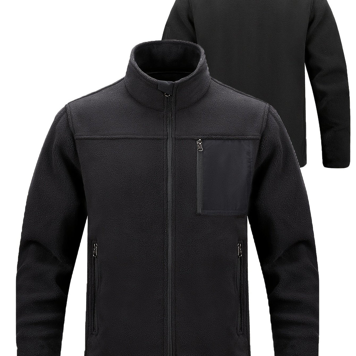 Jacke Herren braun tailliert mit Stehkragen und praktischen Taschen - 28 - Atelier-Zofia