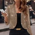 Cardigan Damen schwarz figurbetont mit offenem Design und 3/4-Ärmeln - 1 - Atelier-Zofia