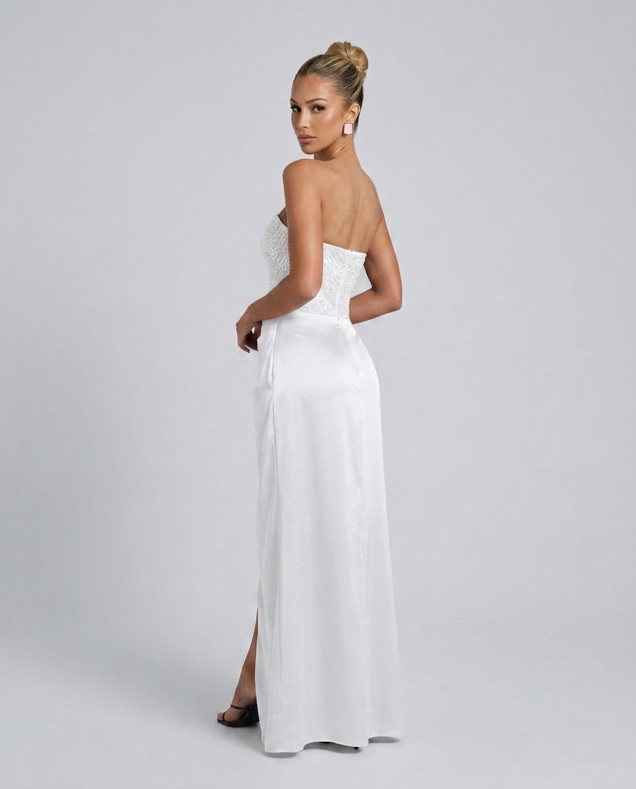 Maxikleid Damen schwarz figurbetont mit Corsagen-Oberteil - 5 - Atelier-Zofia