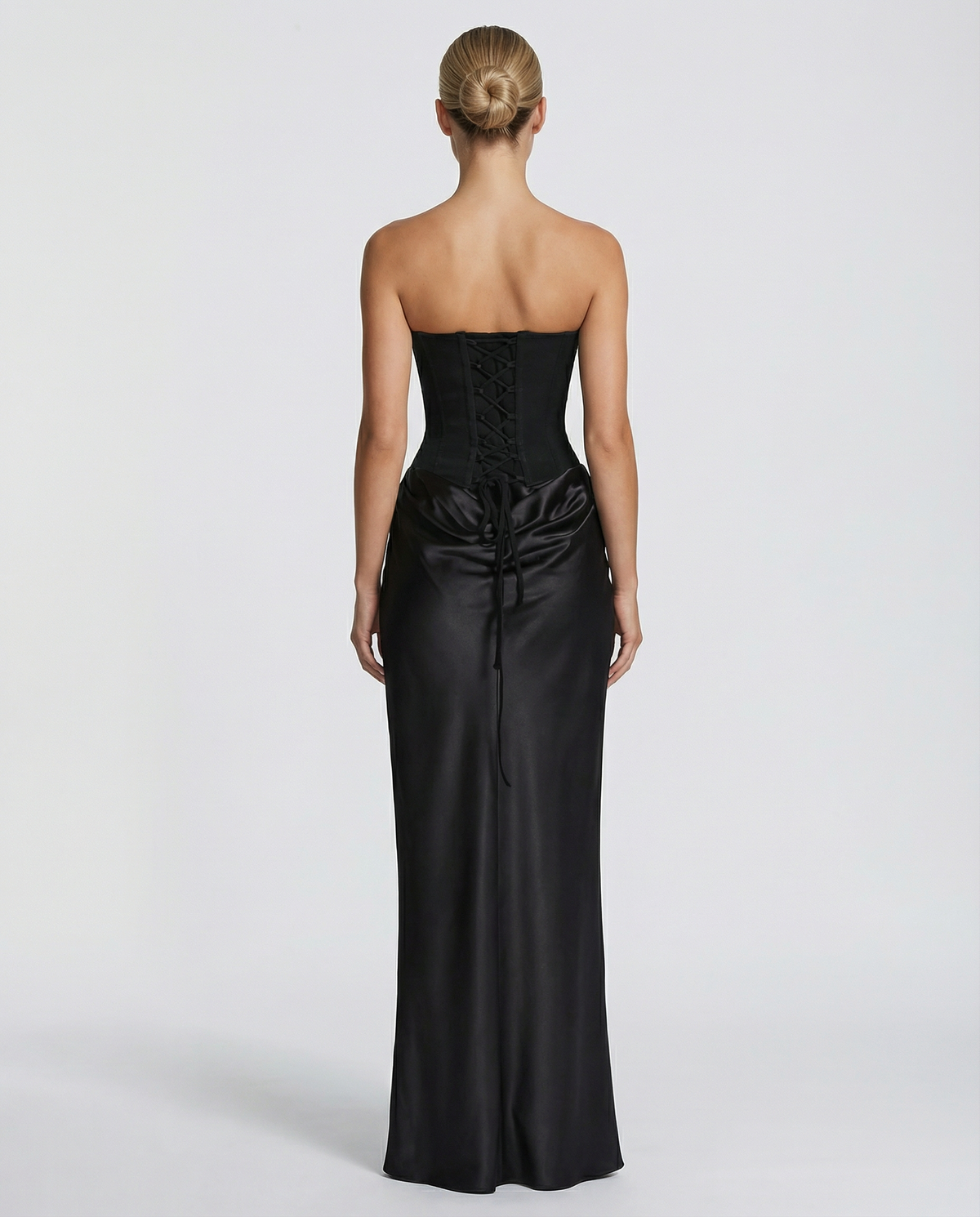 Abendkleid Damen schwarz figurbetont mit schulterfreiem Ausschnitt - 2 - Atelier-Zofia