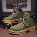 Boots Herren olivgrün mit stabiler Sohle und Schnürung - 2 - Atelier-Zofia