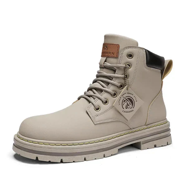 Boots Herren olivgrün mit stabiler Sohle und Schnürung - 5 - Atelier-Zofia