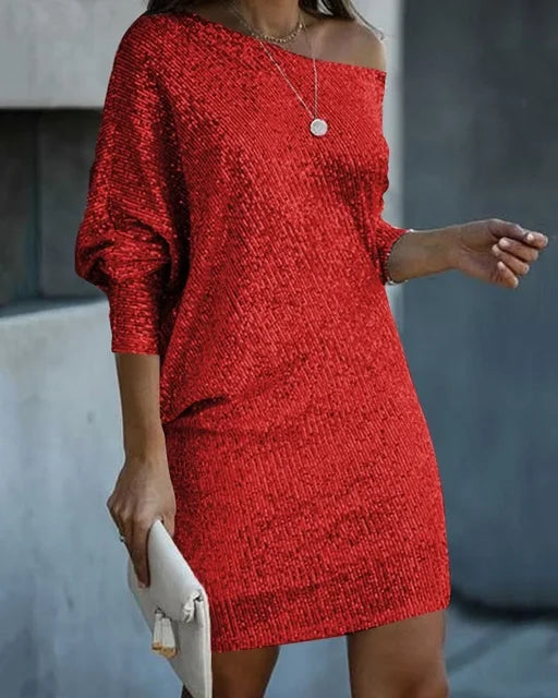 Kleid Damen gold figurbetont mit schulterfreiem Design - 4 - Atelier-Zofia