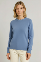 Pullover Damen schwarz locker geschnitten mit Rundhalsausschnitt - 2 - Atelier-Zofia