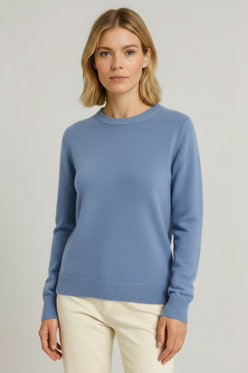 Pullover Damen schwarz locker geschnitten mit Rundhalsausschnitt - 2 - Atelier-Zofia