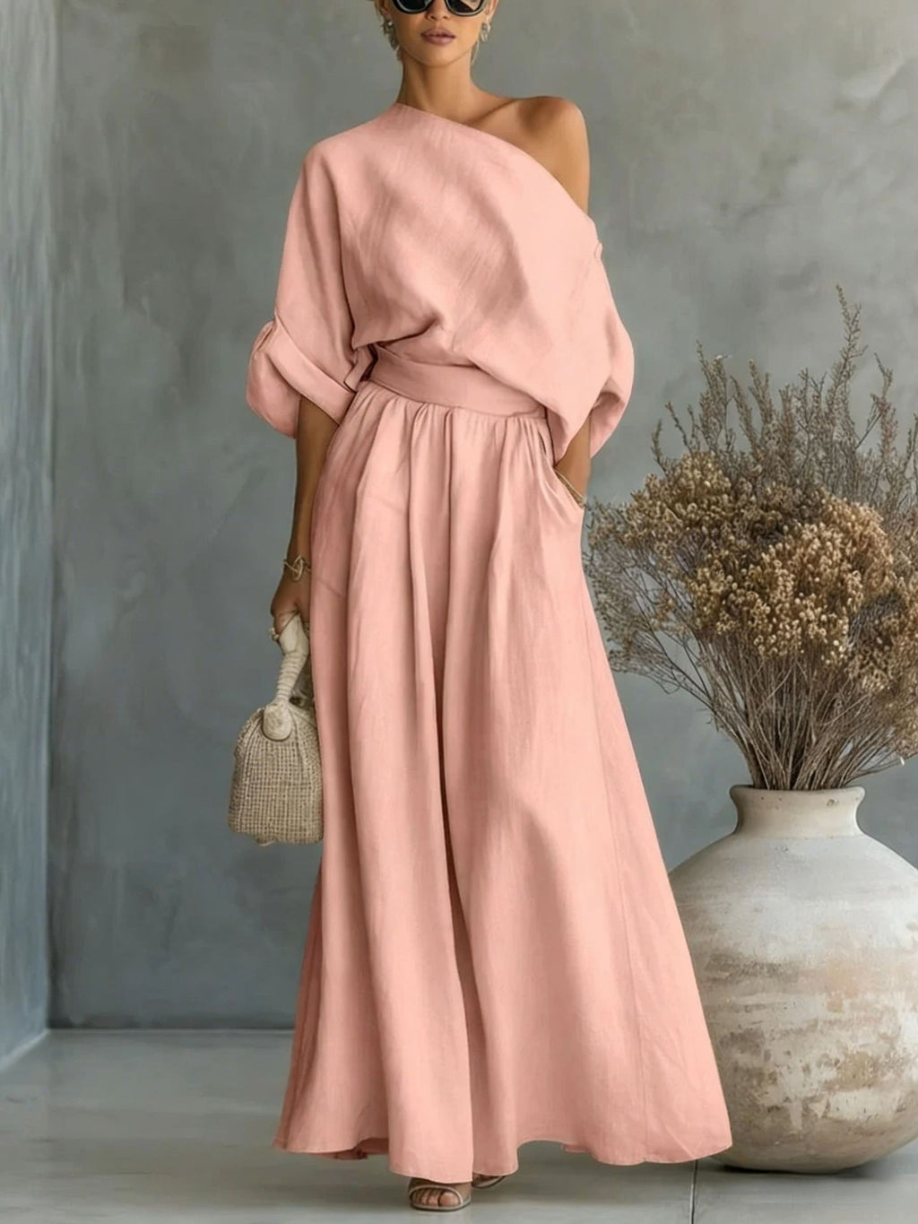 Maxikleid Damen schwarz figurbetont mit schulterfreiem Design - 3 - Atelier-Zofia
