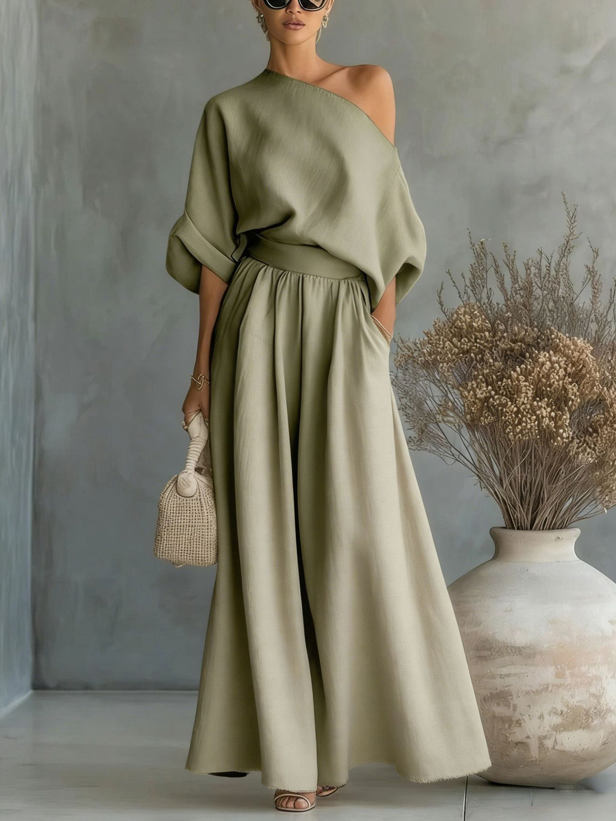 Maxikleid Damen schwarz figurbetont mit schulterfreiem Design - 6 - Atelier-Zofia