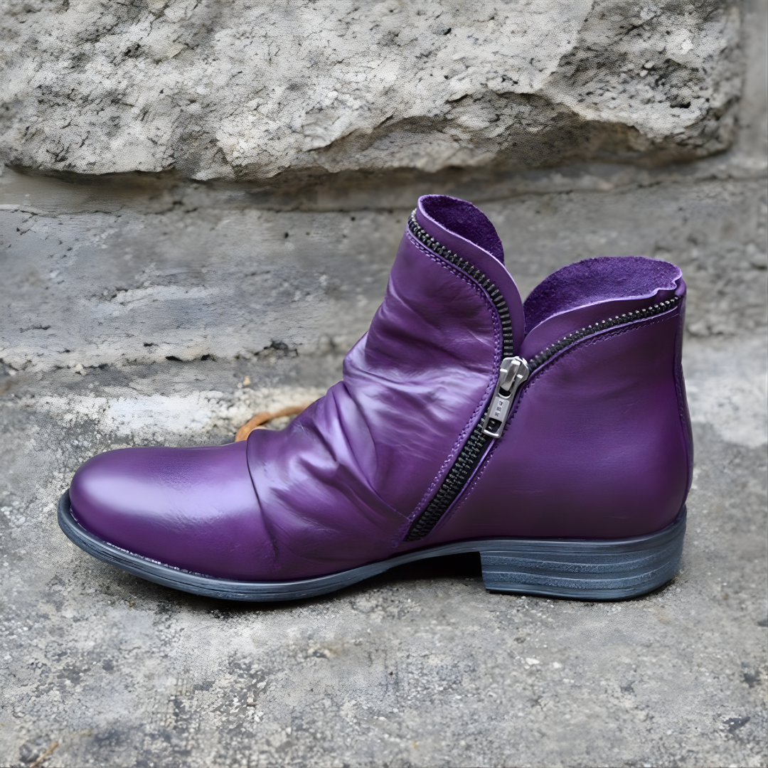 Stiefeletten Damen schwarz figurbetont mit Reißverschluss - 1 - Atelier-Zofia