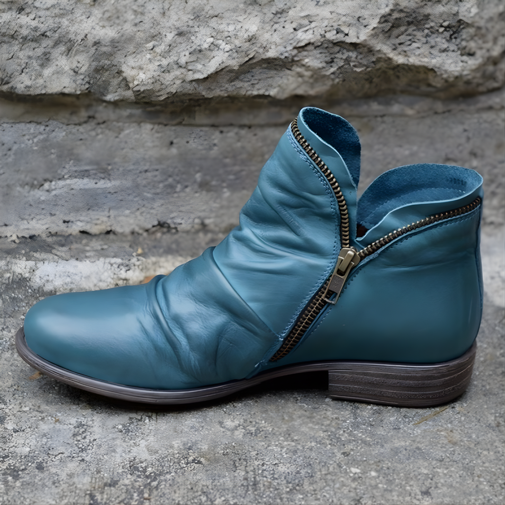 Stiefeletten Damen schwarz figurbetont mit Reißverschluss - 3 - Atelier-Zofia