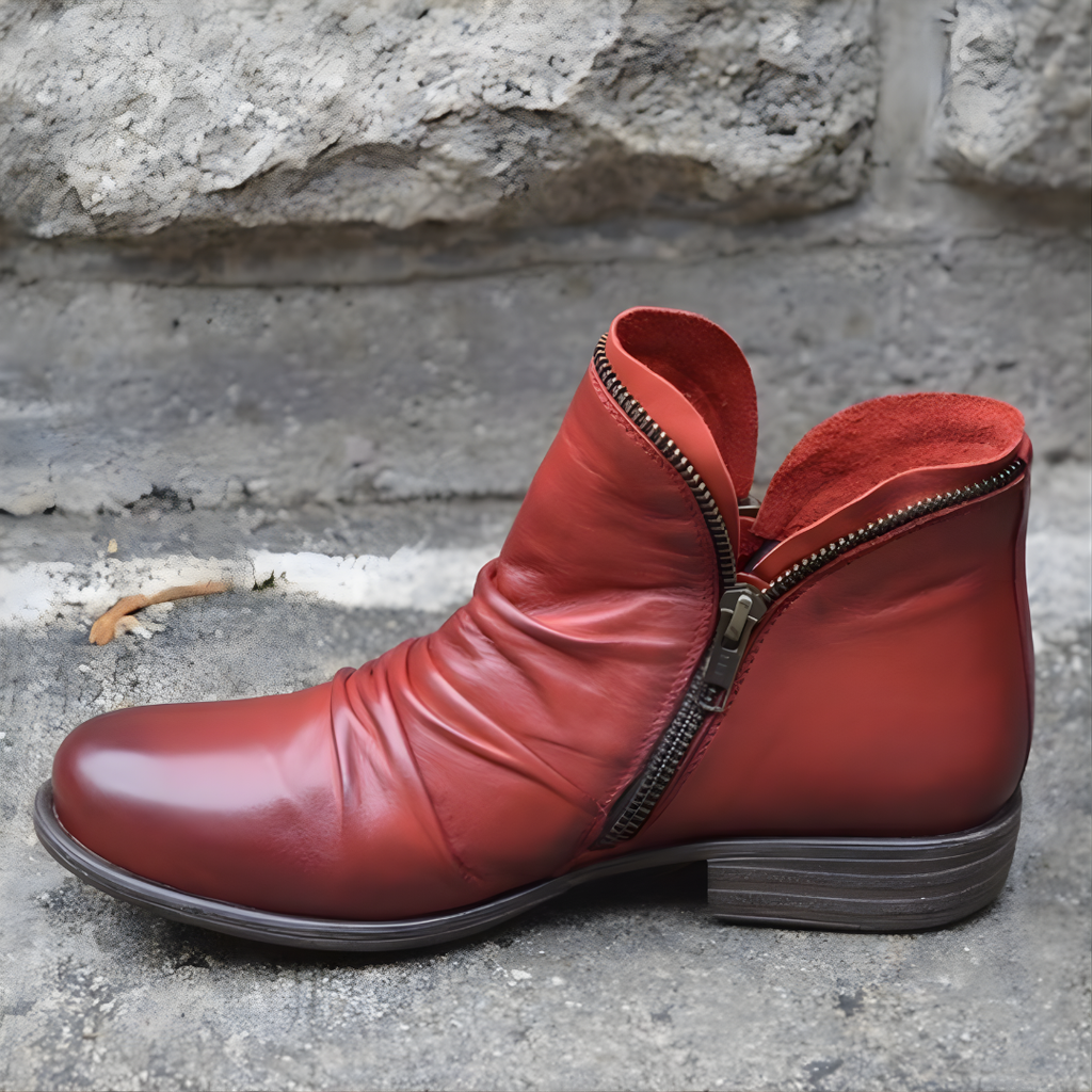 Stiefeletten Damen schwarz figurbetont mit Reißverschluss - 4 - Atelier-Zofia
