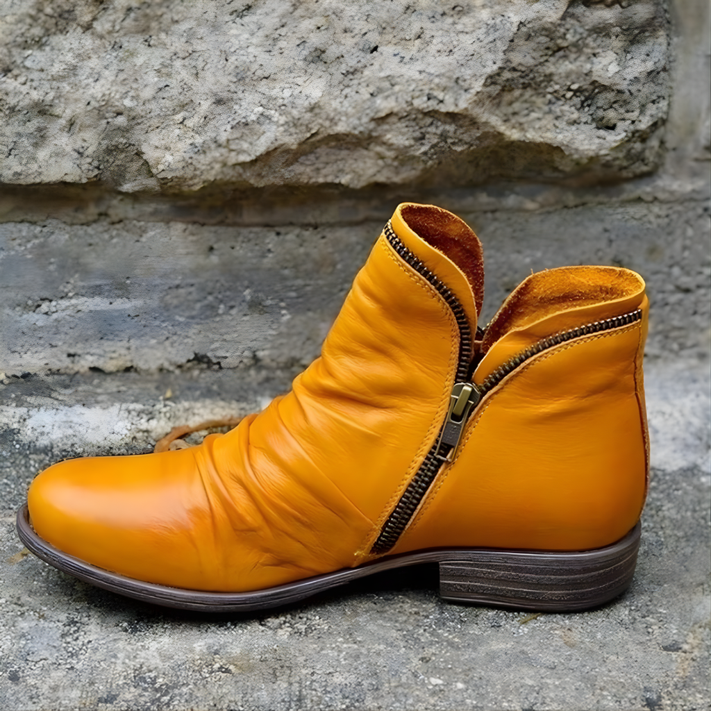 Stiefeletten Damen schwarz figurbetont mit Reißverschluss - 5 - Atelier-Zofia