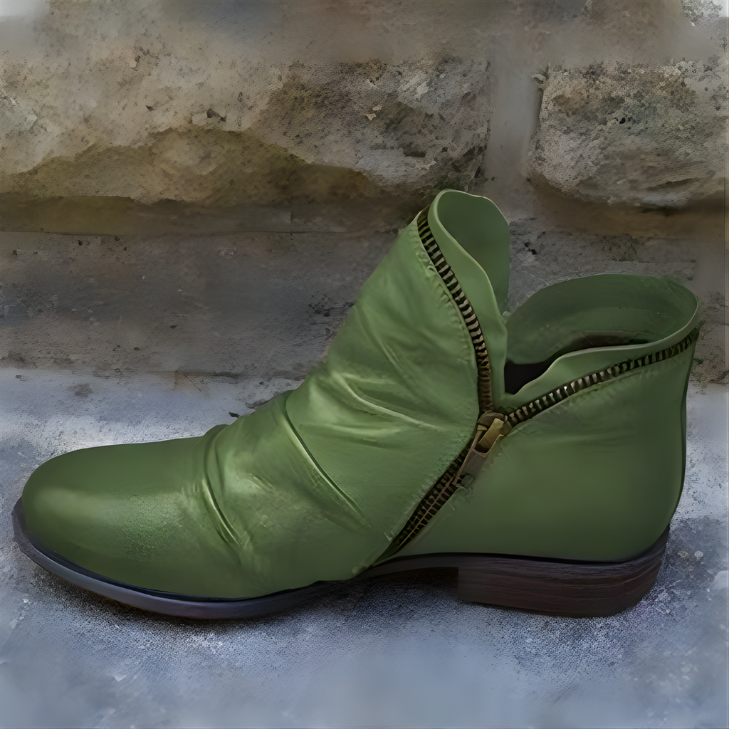 Stiefeletten Damen schwarz figurbetont mit Reißverschluss - 6 - Atelier-Zofia