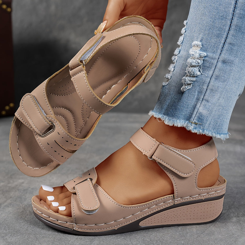 Sandalen Damen grau mit verstellbarem Riemen und Komfort-Fußbett - 6 - Atelier-Zofia
