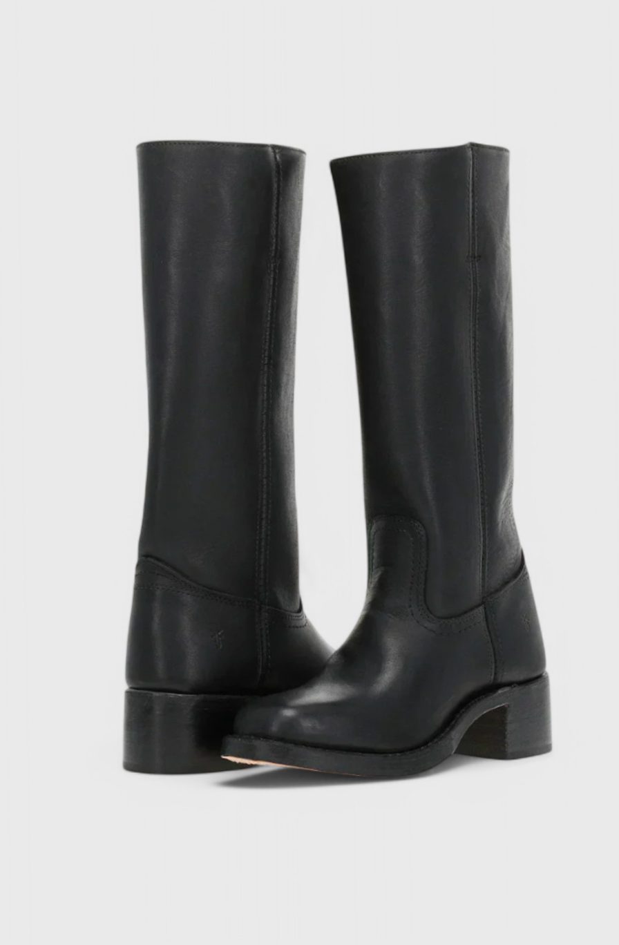 Boots Damen schwarz figurbetont mit Blockabsatz - 3 - Atelier-Zofia