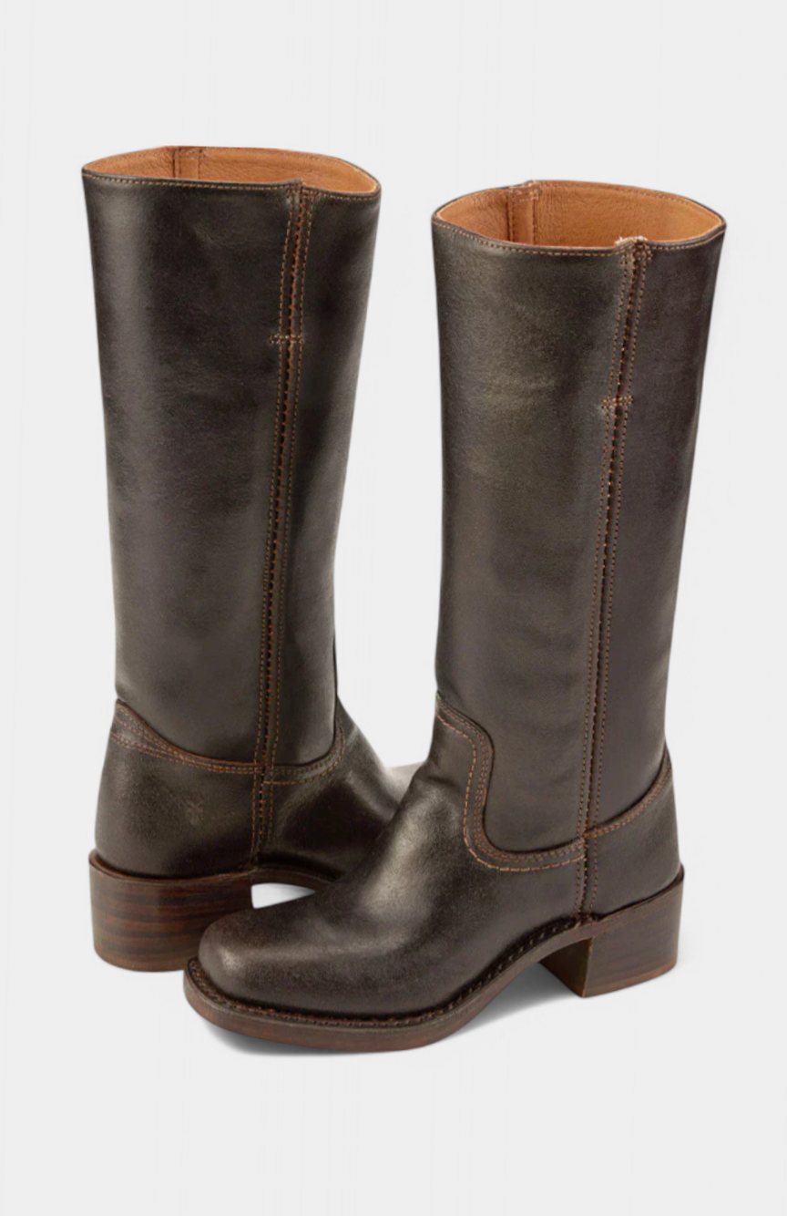 Boots Damen schwarz figurbetont mit Blockabsatz - 5 - Atelier-Zofia