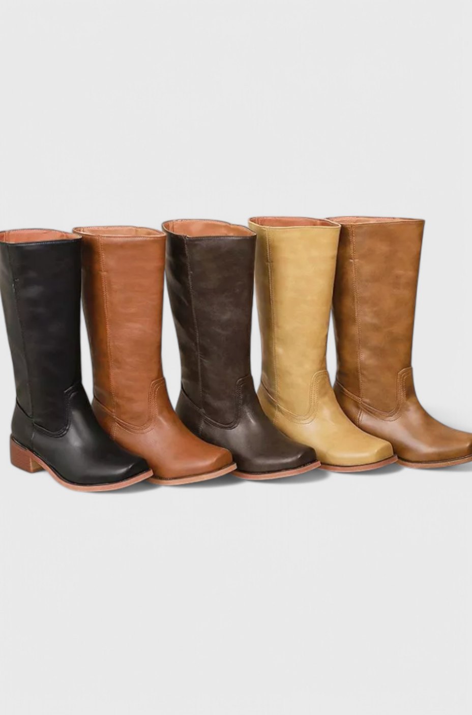 Boots Damen schwarz figurbetont mit Blockabsatz - 8 - Atelier-Zofia