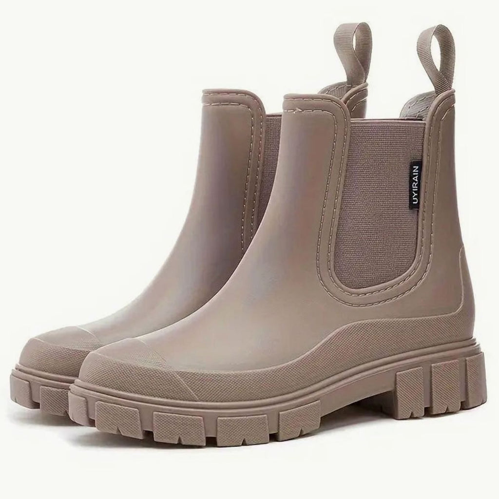 Chelsea Boots Damen beige mit rutschfester Gummisohle - 1 - Atelier-Zofia