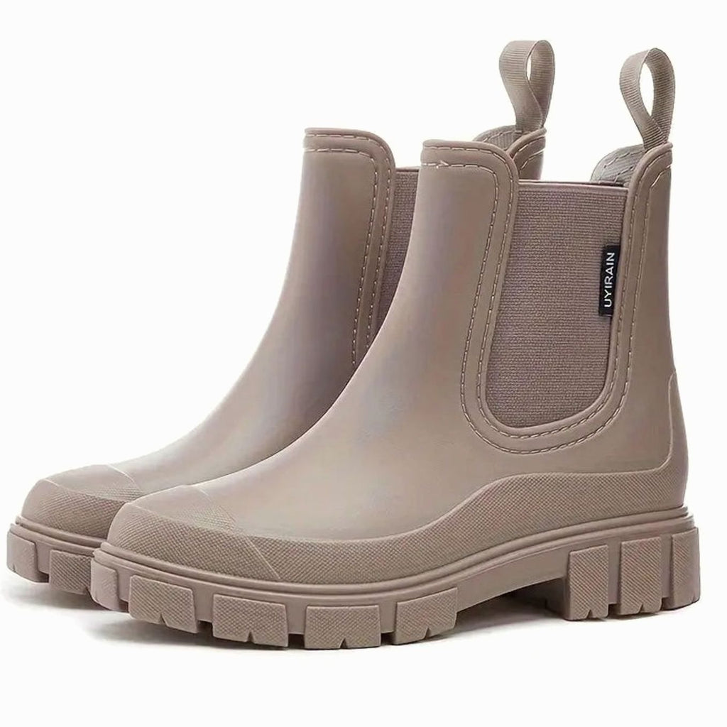Chelsea Boots Damen beige mit rutschfester Gummisohle - 2 - Atelier-Zofia