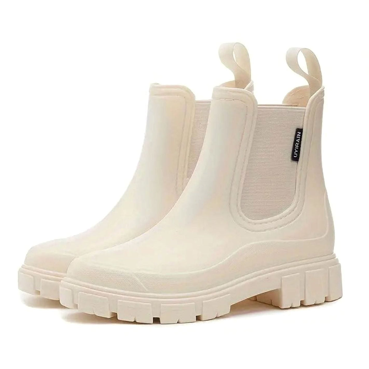 Chelsea Boots Damen beige mit rutschfester Gummisohle - 3 - Atelier-Zofia