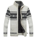 Cardigan Herren grau mit Norwegerdesign und hohem Kragen - 2 - Atelier-Zofia