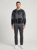 Pullover Herren grau mit kreativem Muster und lockerem Schnitt - 1 - Atelier-Zofia