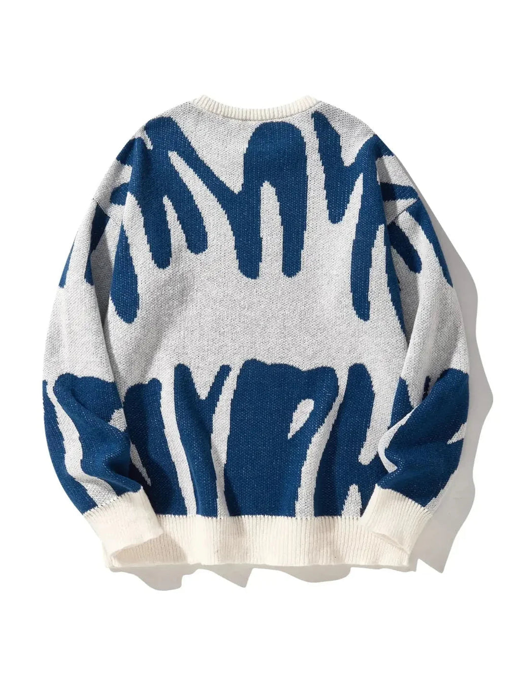 Pullover Herren grau mit kreativem Muster und lockerem Schnitt - 3 - Atelier-Zofia