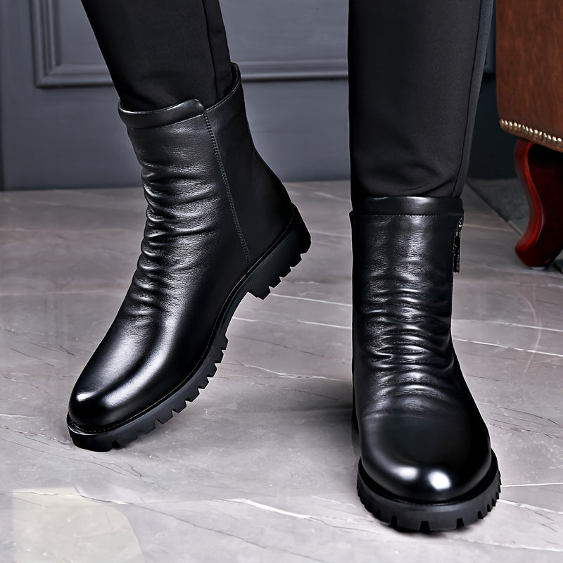 Herren Boots schwarz mit rutschfester Sohle und Reißverschluss - 2 - Atelier-Zofia