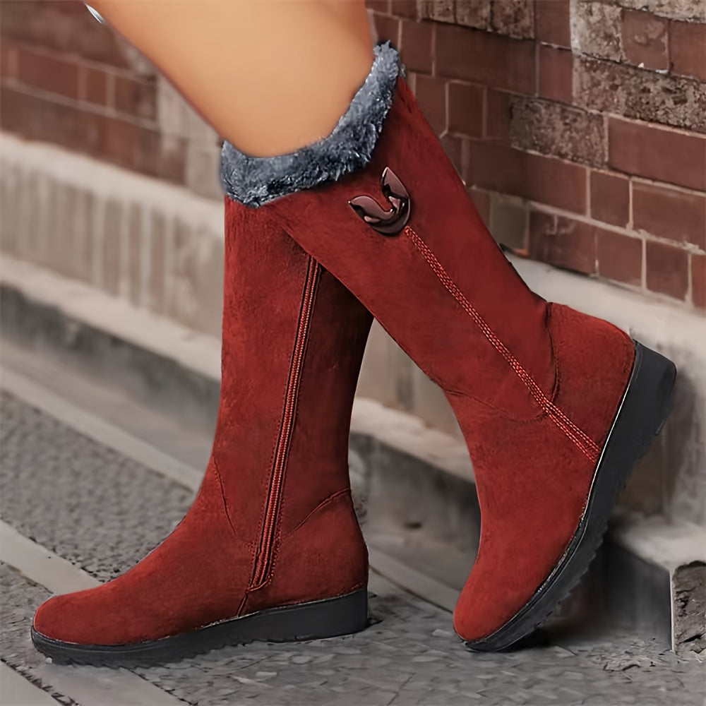 Stiefel Damen schwarz mit kuscheligem Innenfutter und Reißverschluss - 3 - Atelier-Zofia