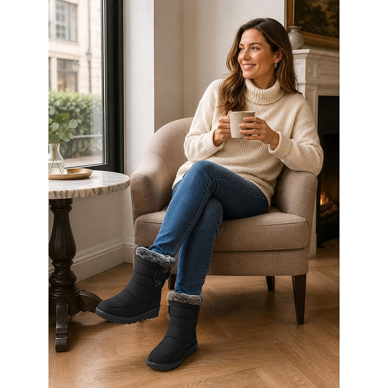 Damen Boots schwarz mit warmem Fleece-Innenfutter - 12 - Atelier-Zofia