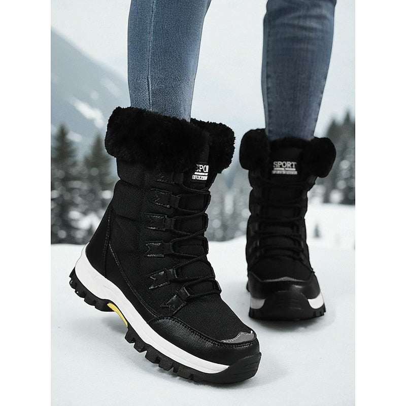 Winterstiefel Damen weiß knöchelhoch mit Kunstfell - 7 - Atelier-Zofia