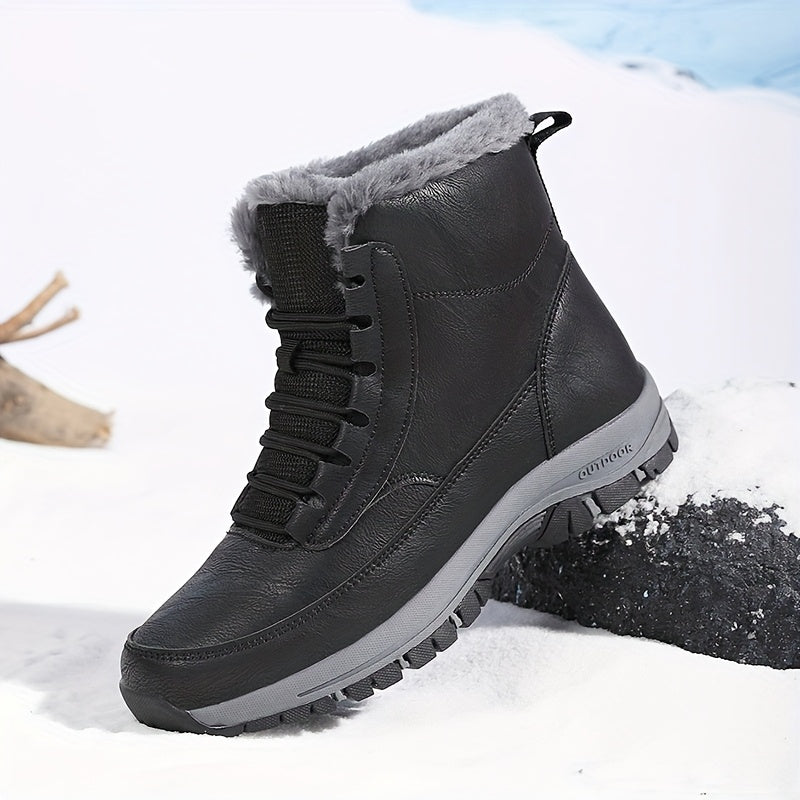 Boots Damen schwarz mit warmem Futter und rutschfester Sohle - 2 - Atelier-Zofia