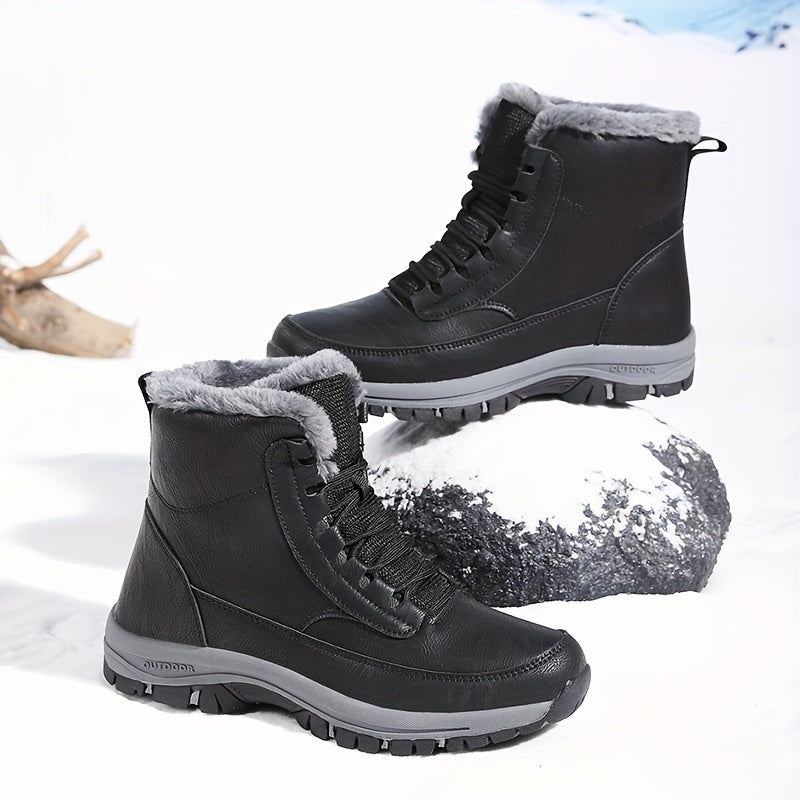 Boots Damen schwarz mit warmem Futter und rutschfester Sohle - 4 - Atelier-Zofia