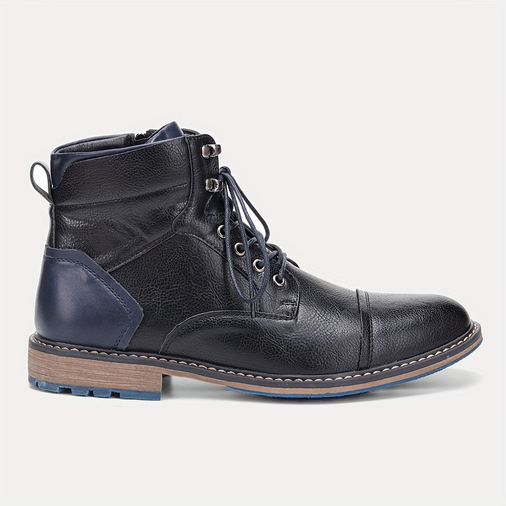 Herren Stiefel braun knöchelhoch mit Schnürung und Zugschlaufe - 2 - Atelier-Zofia