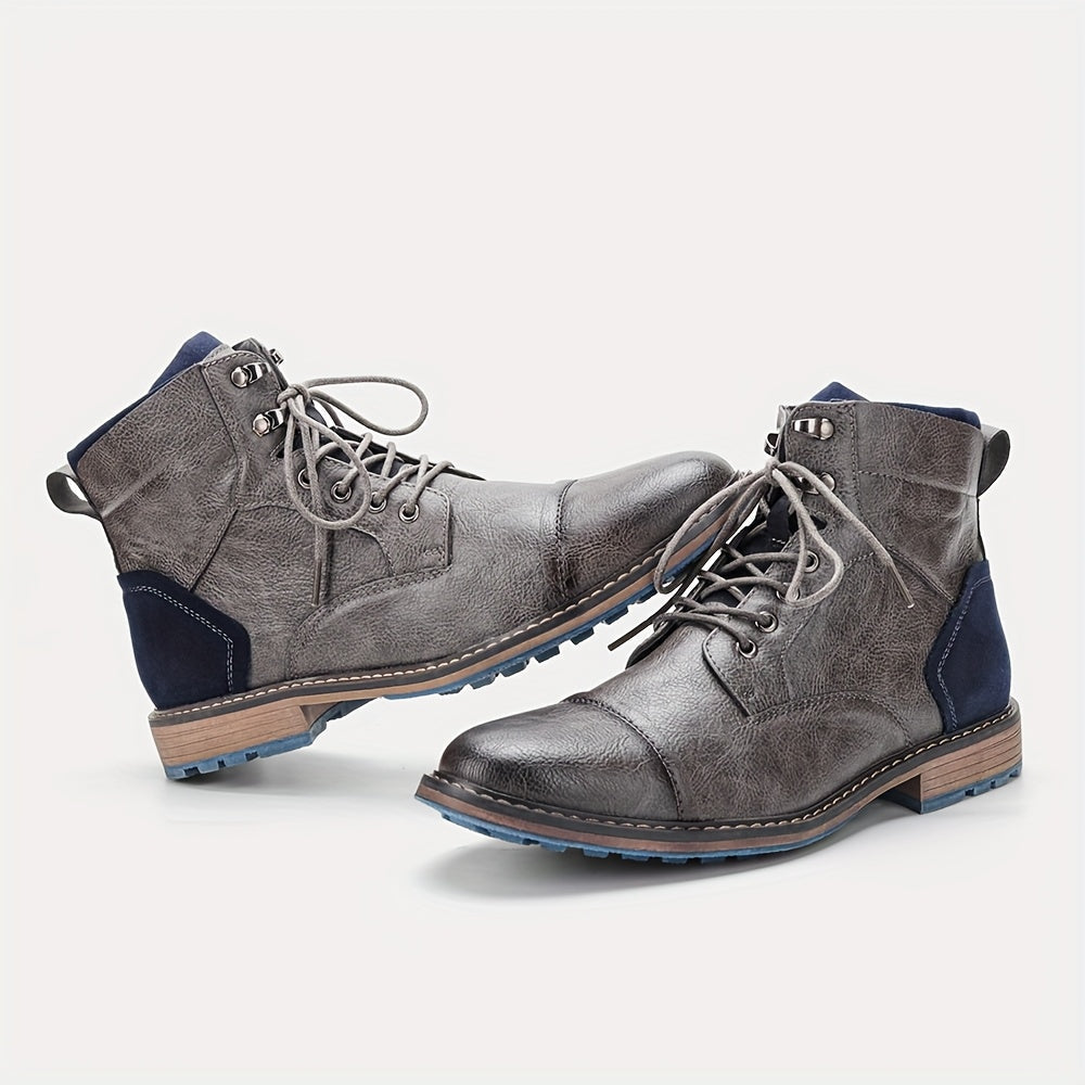 Herren Stiefel braun knöchelhoch mit Schnürung und Zugschlaufe - 4 - Atelier-Zofia
