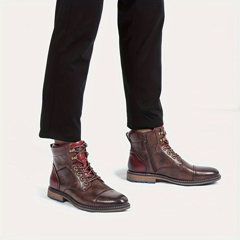 Herren Stiefel braun knöchelhoch mit Schnürung und Zugschlaufe - 5 - Atelier-Zofia