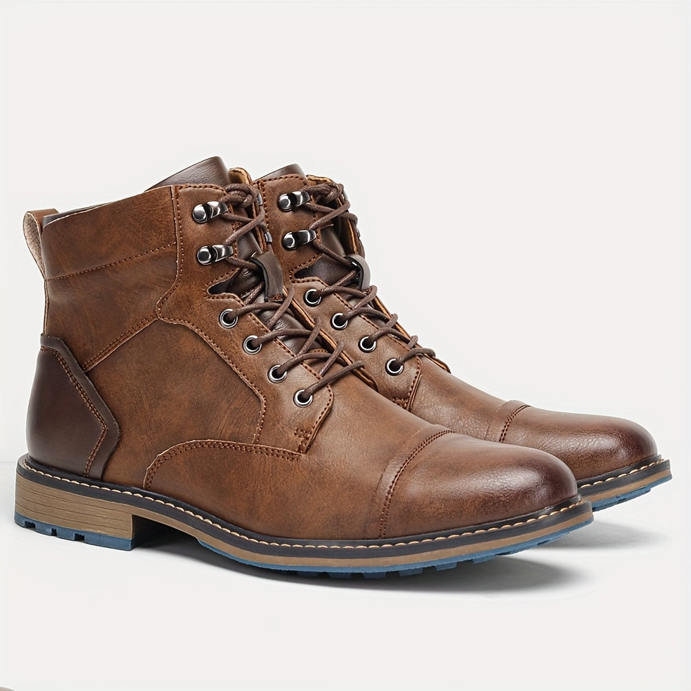 Herren Stiefel braun knöchelhoch mit Schnürung und Zugschlaufe - 6 - Atelier-Zofia