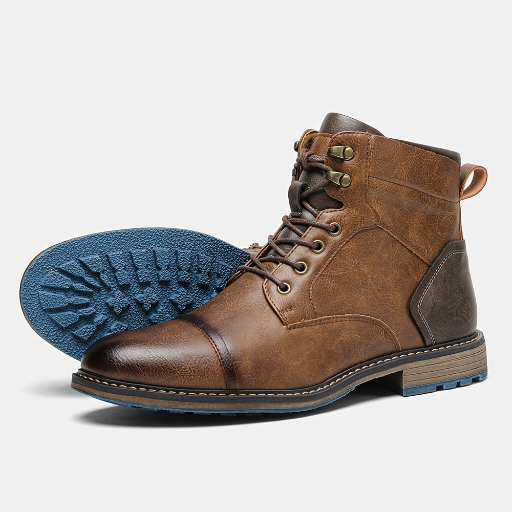 Herren Stiefel braun knöchelhoch mit Schnürung und Zugschlaufe - 7 - Atelier-Zofia